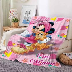 JETÉE MINNIE MOUSE AVEC CHAT (COUVERTURE) 4 PIEDS X 5 PIEDS